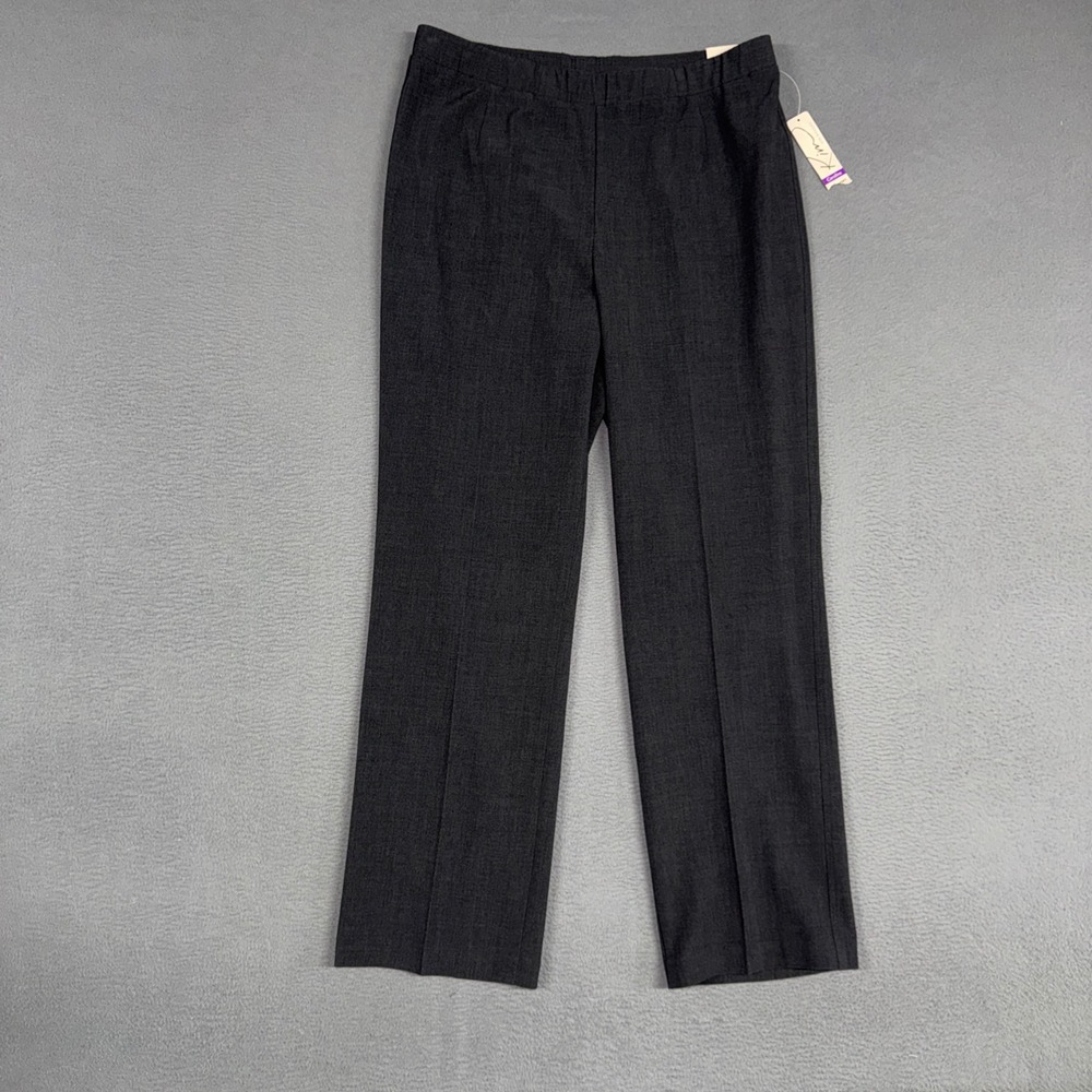 Kim Rogers Pants Womens 10 Short Gray Caroline Straight Leg Stretch Trousers NWT